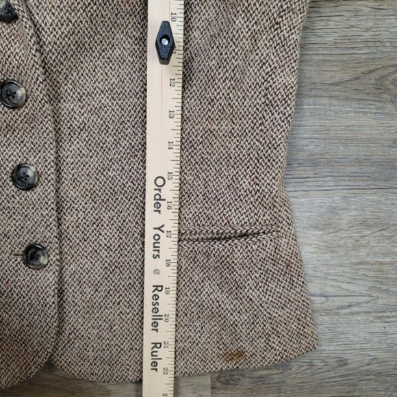 Vintage Lauren Ralph Lauren Blazer Suit Jacket Brown Wool 4 Button Career Womens - Picture 7 of 9